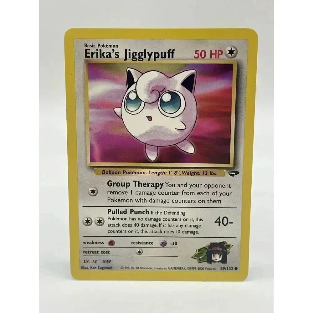 Erika's Jigglypuff 69/132 Pokemon Non Holo Gym Challenge WOTC Vintage 2000 NM